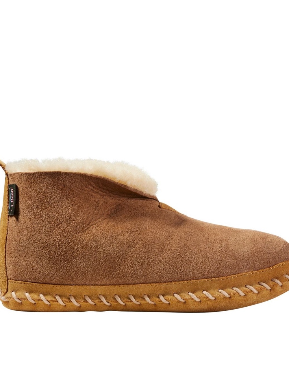 L.L. Bean Men’s Wicked Good Shearling-Lined Slip-On Slipper - Chestnut